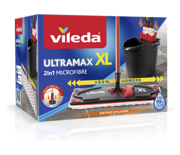 VILEDA Zestaw Vileda UltraMax XL BOX - mop płaski + wiadro - 477609 - zdjęcie